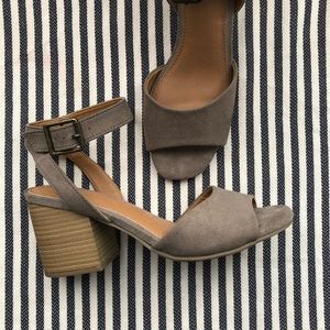 Taupe Block Heels